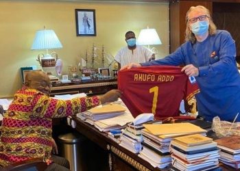 Italian giant AS Roma presents special jersey to President Akufo-Addo