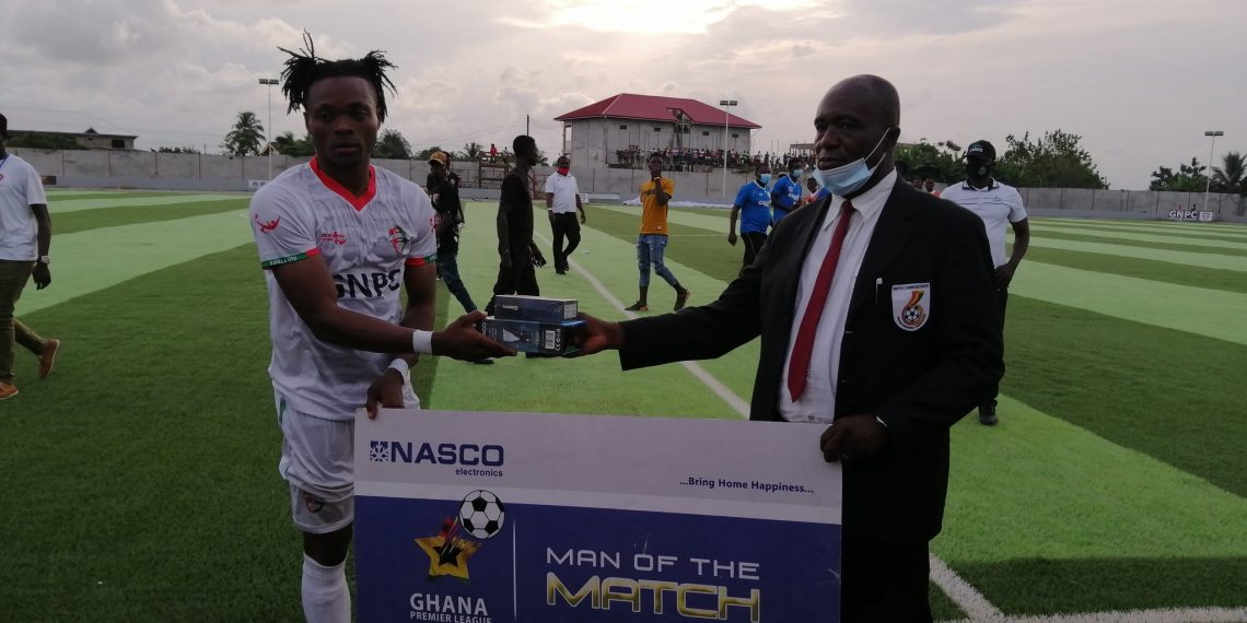Shaibu Iddrisu wins Nasco ‘Man of the Match’ award in Karela’s win against Inter Allie