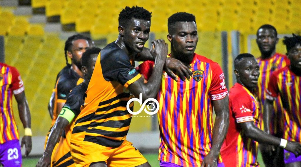 MATCH REPORT: Patrick Razak Sparkles as Obeng Junior and Hans Kwofie scores a brace each as Hearts and Ashgold shares point