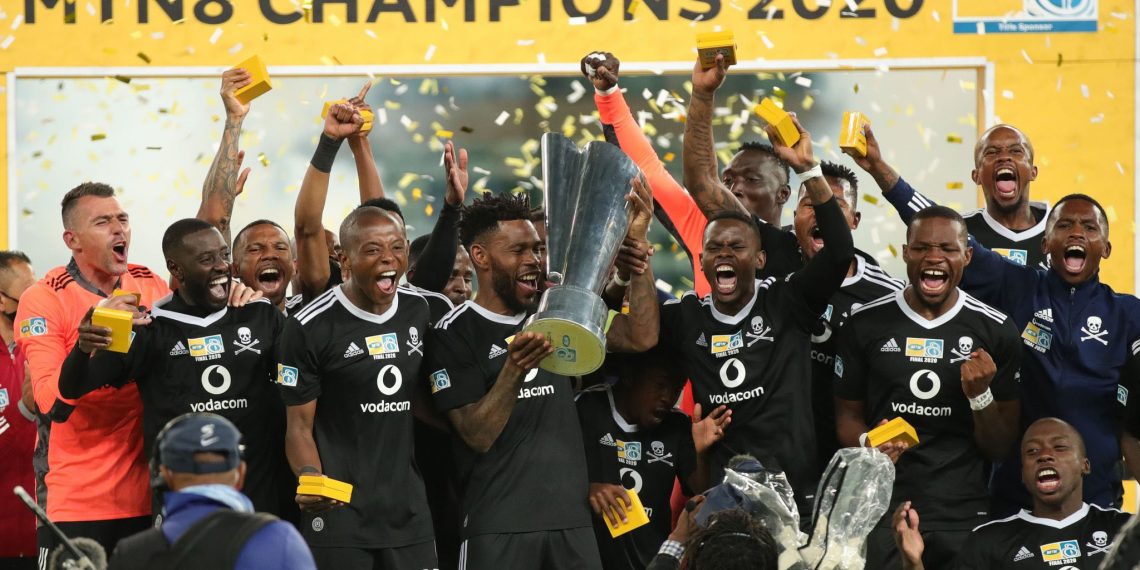 PHOTOS: Ghana goalkeeper Richard Ofori wins first trophy with Orlando Pirates in South Africa.