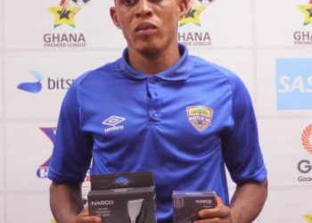 Larry Sumaila Ibrahim of Hearts wins NASCO MOTM award against Karela