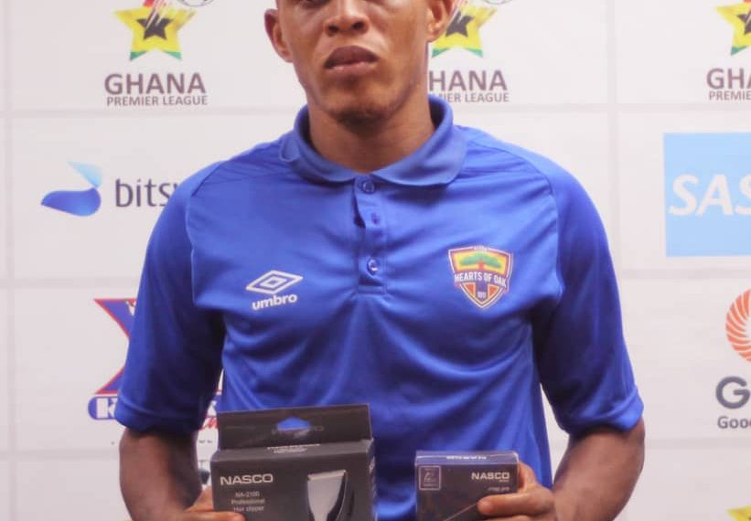 Larry Sumaila Ibrahim of Hearts wins NASCO MOTM award against Karela
