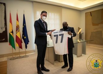 President Nana Addo gifted customized Real Madrid jersey on 77th birthday