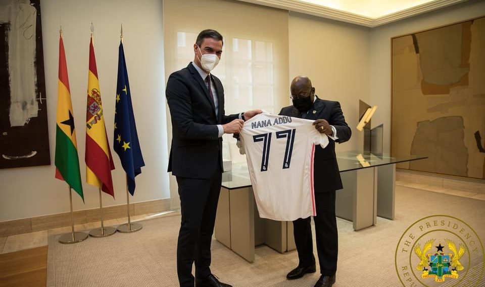President Nana Addo gifted customized Real Madrid jersey on 77th birthday