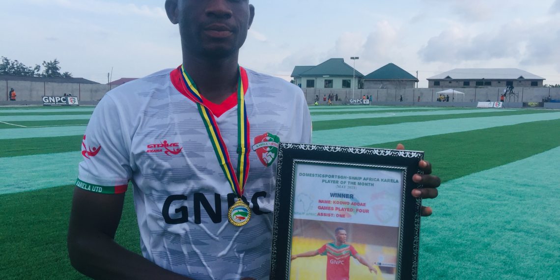 PHOTOS: Kwodow Addae receives Karela United player of the month Award for April-May
