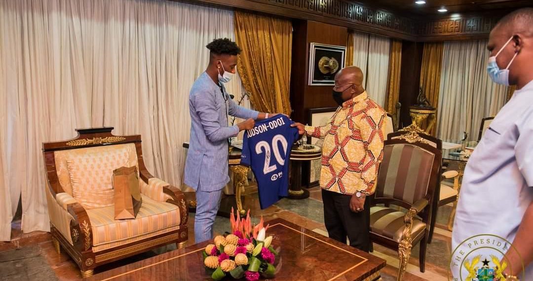 England star Hudson-Odoi meets Ghana leader President Akuffo Addo- [PHOTOS]