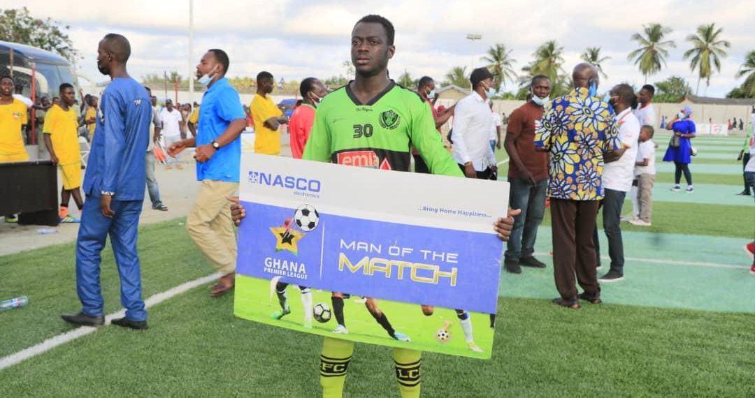 Legon Cities Sylvester Sackey wins MOTM award against Karela United