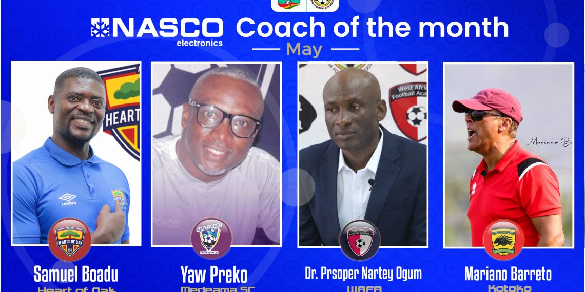 Four Coaches shortlisted for NASCO Coach of the Month-May
