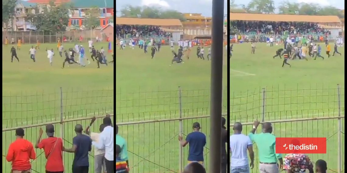 VIDEO: Police provide security for RTU team as they exit from Suyani after Sunday’s violence