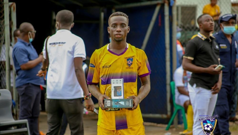 Ebenezer Ackhabi reacts after wining NASCO MOTM Award