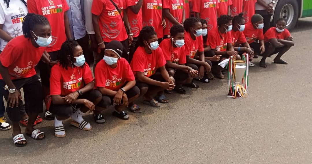 Hasacaas Ladies arrive in Ghana with WAFU Zone B trophy