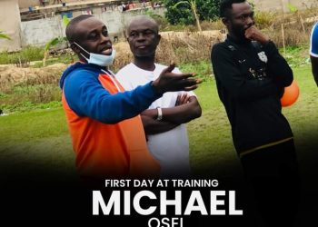 Gold Stars new head coach Michael Osei takes charge of first training session