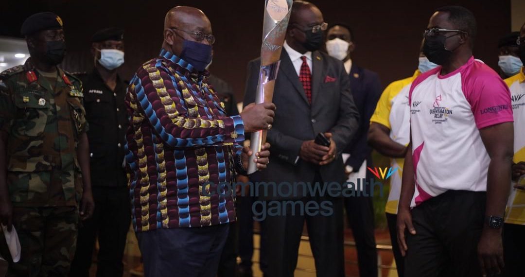 COMMONWEALTH GAMES: Akufo Addo receives Queen’s Relay Baton as it makes journey around the world