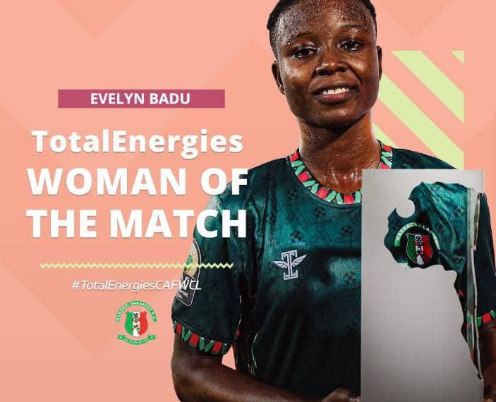 CAF WCL: Evelyn Badu picks her second player of the match award in Hasaacas Ladies win