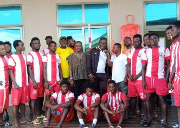 Nzema Kotoko Board present new training equipments to the playing body