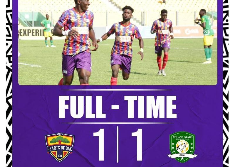Defending Champions Hearts of Oak held to 1-1 draw by Aduana Stars in high-voltage clash