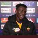 Happy moment: Afena-Gyan revels  in scoring brace against Genoa
