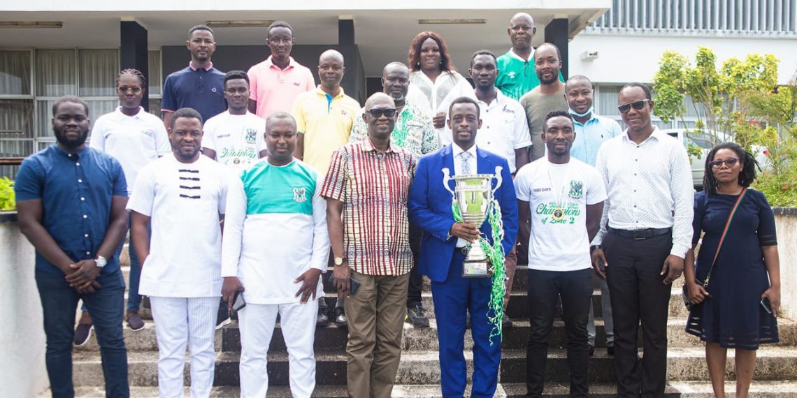 Samartex FC present trophy to WR Minister Hon Okyere Darko
