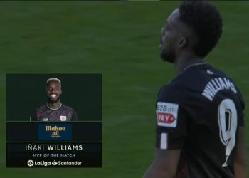Inaki Williams named  MOTM in Bilboa’s 2-1 victory over Espanyol