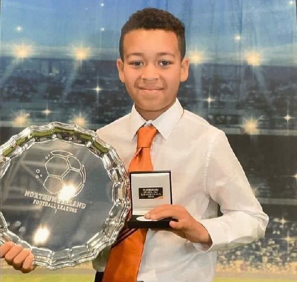Christian Atsu’s 9-year-old son wins Player of the Year in Northumberland Football League