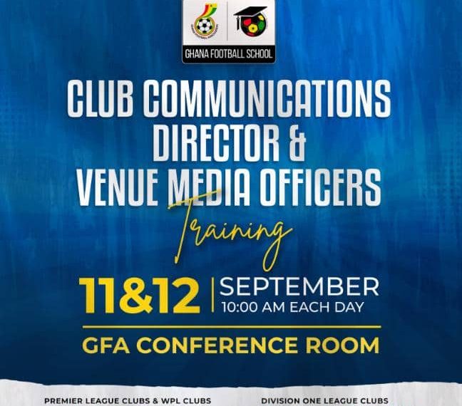 Club Communications Directors & Venue Media officers to attend training workshop