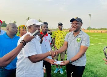 PHOTOS: Ellembelle MP donates to Kotoko, Holy Stars after classic Nzema derby