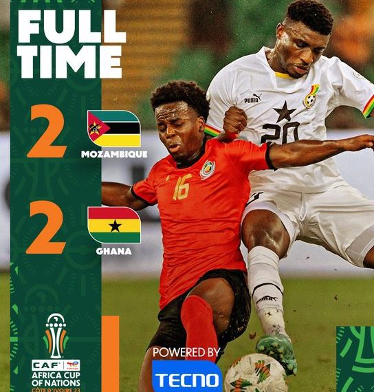 Black Stars throw away two-goal lead to draw against Mozambique