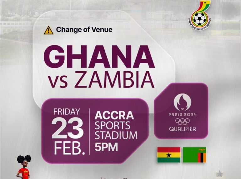 2024 PARIS QUALIFIER: Accra Sports Stadium to host Ghana’s game against Zambia