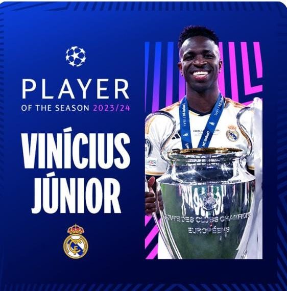 UEFA CL: Vinicius Jr named player of the season