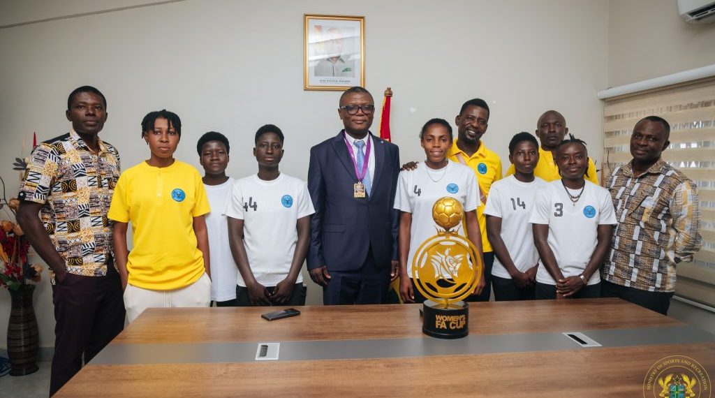 Kofi Adams gifts Faith Ladies GHs10,000 for winning FA Cup trophy