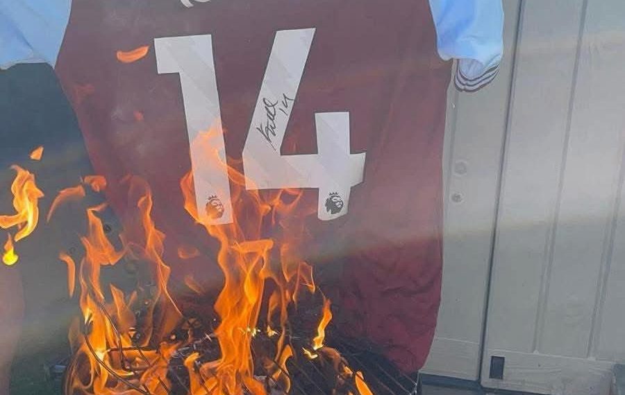Image: Angry West Ham fans burn Kudus jersey after Spurs move